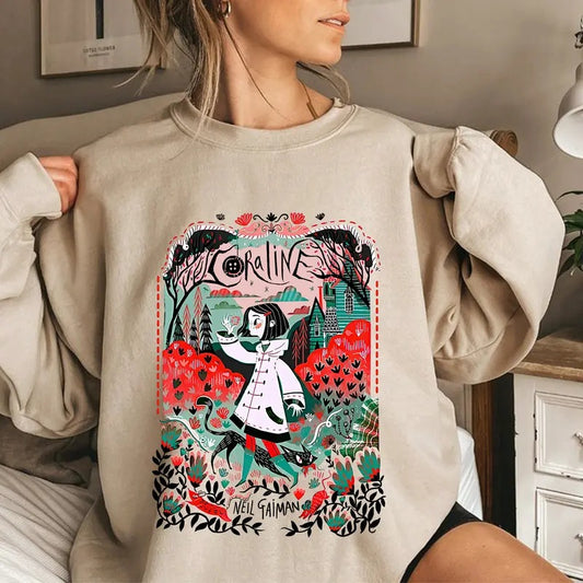 Retro Coraline Halloween Sweatshirt, Halloween Coraline Cartoon T-shirt, Funny Coraline Doll Shirt, Gift For Friends, Lover