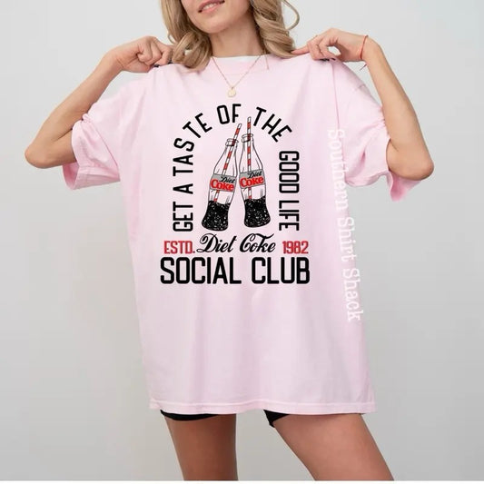 Retro Diet Cola Social Club | blossom comfort colors t shirt