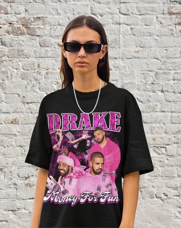 Retro Drake Money For Fun Vintage Drake Rap , Champagne Papi , Drake , Bootleg Retro 90s Fans , Unisex T-Shirt Unisex