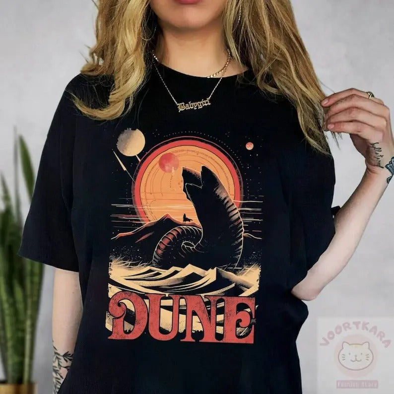 Retro Dun Sandworm 2024 Sweatshirt - Medium Crew Neck for Women, Summer & Winter Styles Outfit Breathable Casual Comfort Fabric