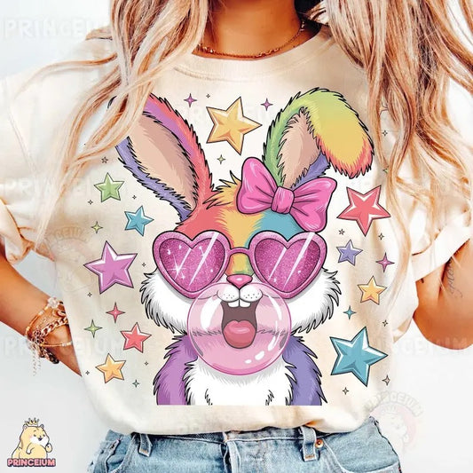 Retro Easter Bunny Coquette Shirt-sweatshirt-hoodie, Coquette Bunny tshirt, Easter Glitter Brushstroke Girl hoodie, Happy Easter sweatshirt