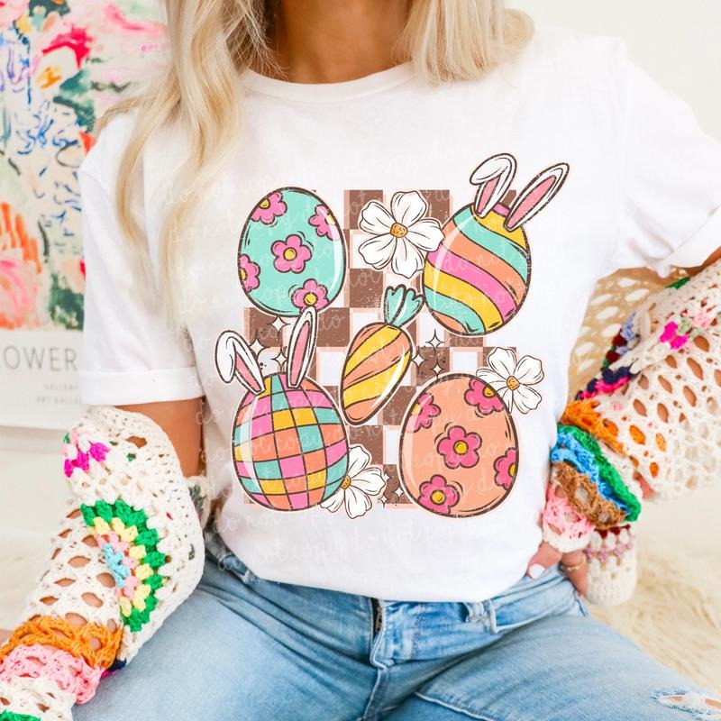 Retro Easter DTF Transfers - THIS IS NOT A SHIRT