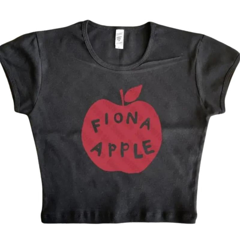 Retro Fiona Apple Baby Tee, Y2k Top Women Streetwear, Grunge 2000s, Casual Cotton Short Sleeve, Women Fitted T-Shirt, Gothic Emo Girl, Gift For Girlfriend