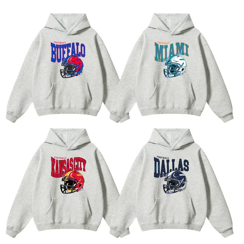 Retro Football All Team Hoodie - Vintage Sportswear Collection