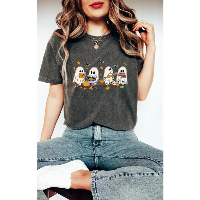 Retro Ghost Reading Books Sweatshirt, Librarian Ghost Halloween hoodie, Halloween Teacher Sweatshirt, Halloween Shirt, Teacher Gift, Boo School  T-shirt, sweater and Hoodie