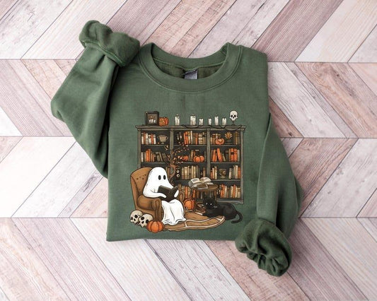 Retro Ghost Reading Books Sweatshirt, Librarian Ghost Halloween, Halloween Teacher tshirt, Halloween Shirt, Teacher Gift, Boo School  T-shirt, sweater and Hoodie
