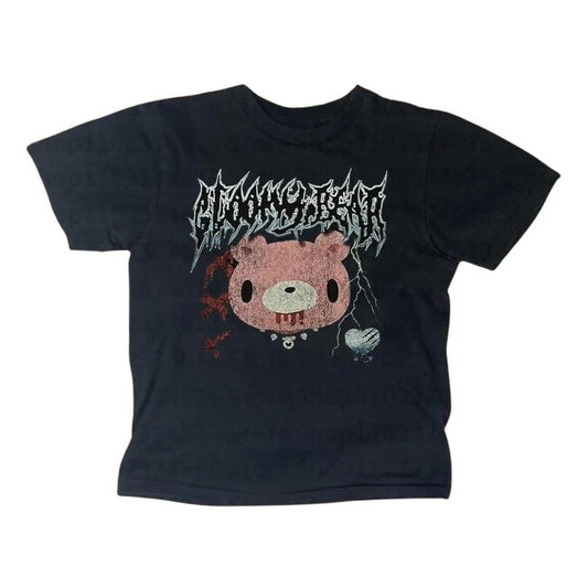 Retro Gloomy Bear Baby Tee, Vintage Graphic Tee, Women Fitted T-Shirt, Y2k Top Women Streetwear, Grunge 2000s, Gothic Emo Girl Tops, Gift For Girlfriend