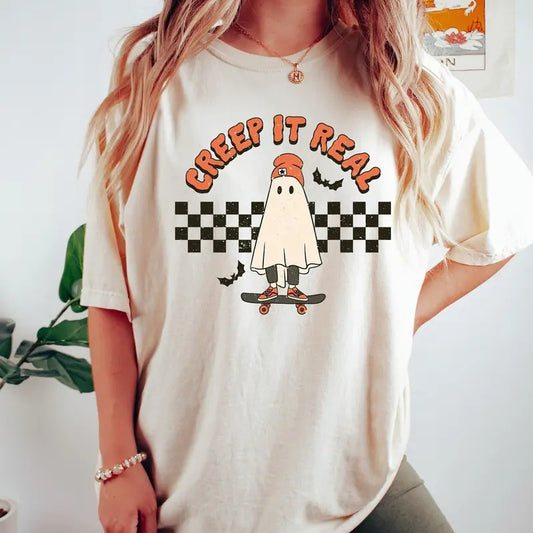 Retro Halloween Comfort Colors shirt, Creep it Real Shirt, Vintage Ghost Halloween Shirt, Witch Shirt, Retro Fall Shirt, Fall Shirt
