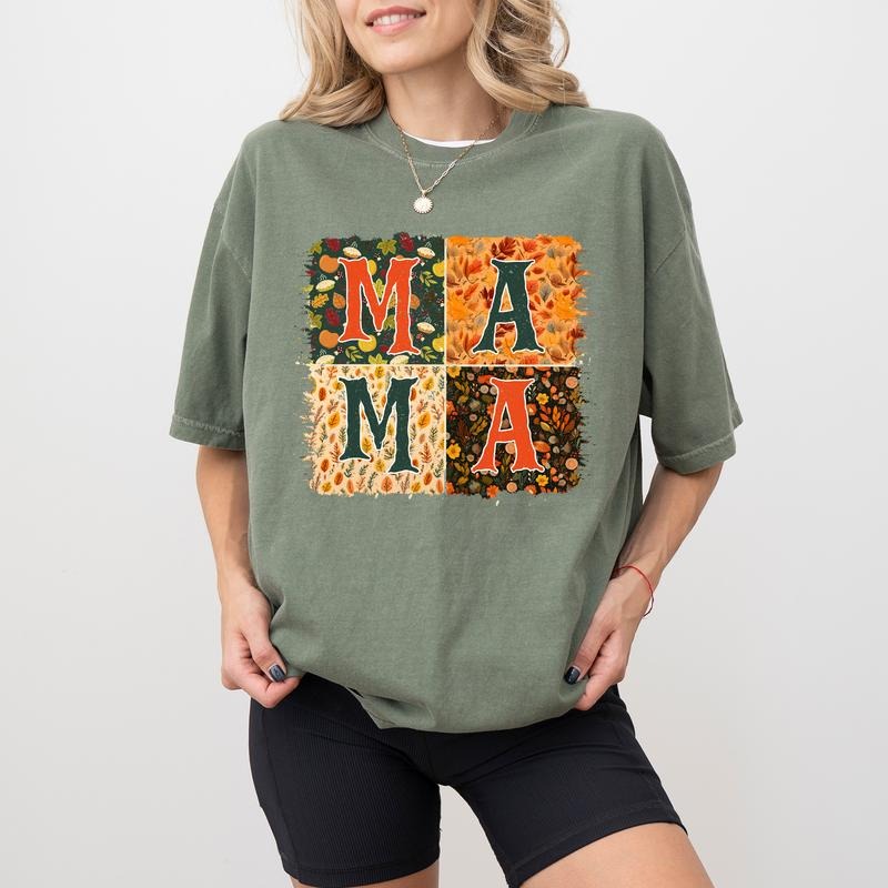 Retro Halloween Mama T-shirt, Mama Halloween Fall Shirt, Halloween Party Tees, Spooky Mama Apparel, Autumn Fall Shirt for Women, Comfy Cotton Fabric Graphic Tee, Oversized Women's Tops, Casual Womenswear, Relaxed Fit Chic Style