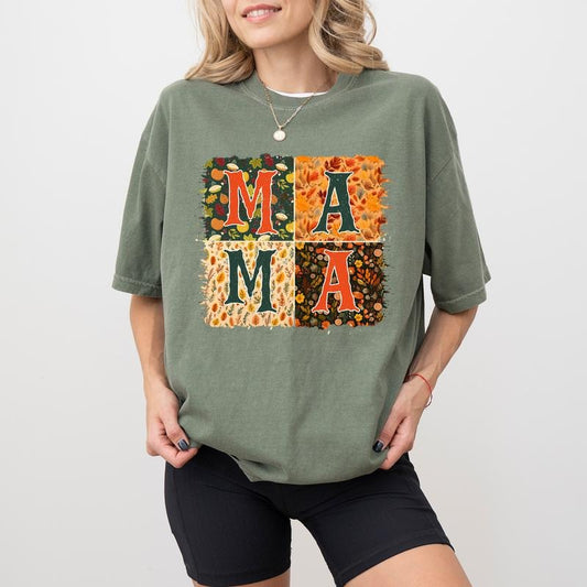 Retro Halloween Mama T-shirt, Mama Halloween Fall Shirt, Halloween Party Tees, Spooky Mama Apparel, Autumn Fall Shirt for Women, Comfy Cotton Fabric Graphic Tee, Oversized Women's Tops, Casual Womenswear, Relaxed Fit Chic Style