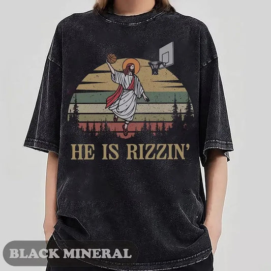 Retro He is Risen Funny Easter Shirt of Jesus Playing Basketball, Christian Faith Religious Shirt, Religious Easter, Bible Verse Easter Tee