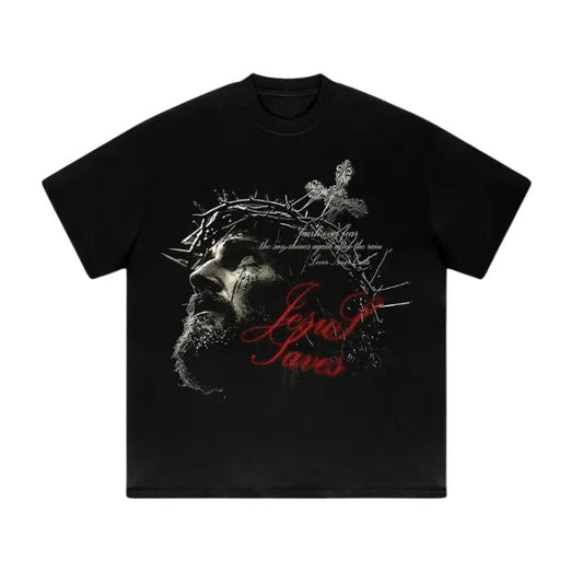 Retro Jesus Cross Faith Graphic Print Cotton T-Shirt, Sweatshirt, Hoodie Size S- 3XL,Gift For Women Top Womenswear Underwear Humen, Underwear Tshirt Lady Streetwear Human Shortsleeve Shoe Comfort Summer