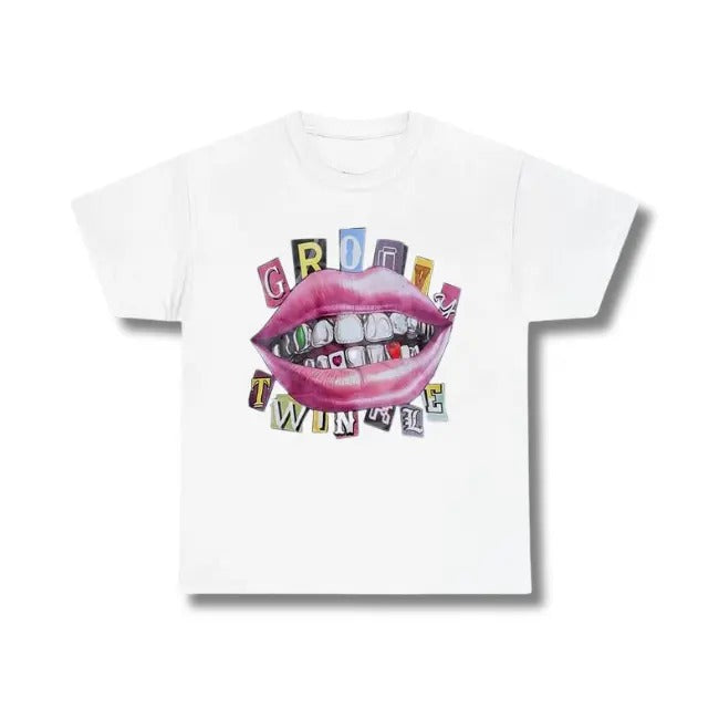 Retro Lips Vibe Grillz Graphic Tee, Sweatshirt, Hoodie Size S-3XL,Gift For Women Top Womenswear Underwear Humen