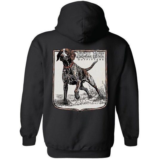 Retro Local Boy Outfitters Pointer Hunting Dogs Camo Back Side Unisex Hoodie - Sweater - Shirt, Full Sizes, Full Colors