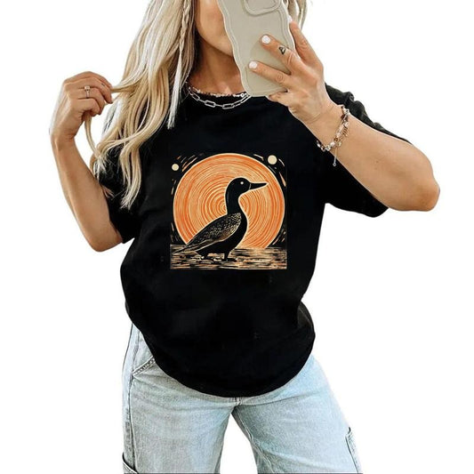 Retro Mallard Duck Hunting Apparel Cute Unisex Hoodie T-shirt Sweatshirt Hunters Cotton Womenswear