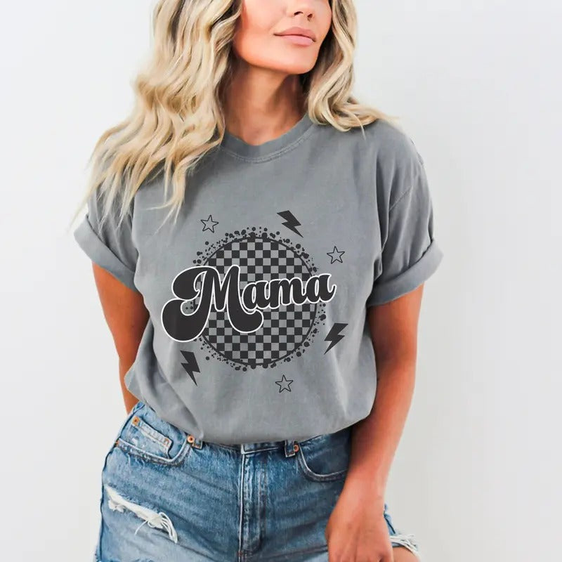 Retro Mama Shirt, Mama Tshirt, Gift Mama Shirt For Mom, New Mom Gift Mama Tee, Unisex T-Shirt, Gifts For Female Women Mother From Daughter Son, Short Sleeve Tee Shirt, Gifts For Mom, Gifts For Birthday