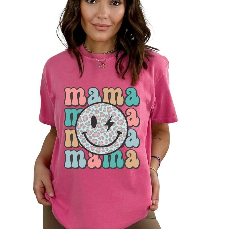 Retro Mama Shirt, Smiley Face Mama Shirt, Mother's Day Shirt For Mom, Mom Tshirt, Mama Tshirt, Pregnancy Announcement Shirt, Unisex T-Shirt, Short Sleeve Tee Shirt, Gifts For Mom, Gifts For Birthday