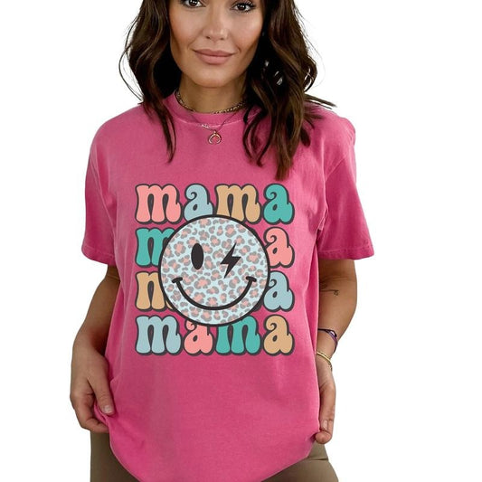 Retro Mama Shirt, Smiley Face Mama Shirt, Mother's Day Shirt For Mom, Mom Tshirt, Mama Tshirt, Pregnancy Announcement Shirt, Unisex T-Shirt, Short Sleeve Tee Shirt, Gifts For Mom, Gifts For Birthday