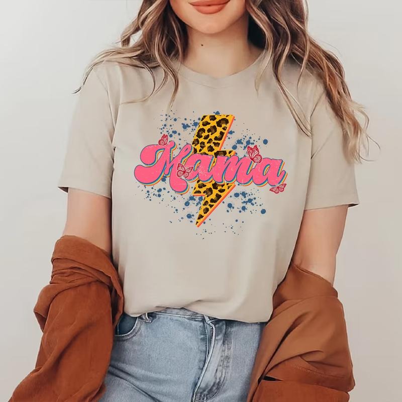 Retro Mama T-shirt, Vintage Mama, Gift for Mom, Mom Shirt, Mom Birthday Gift Cotton Fabric