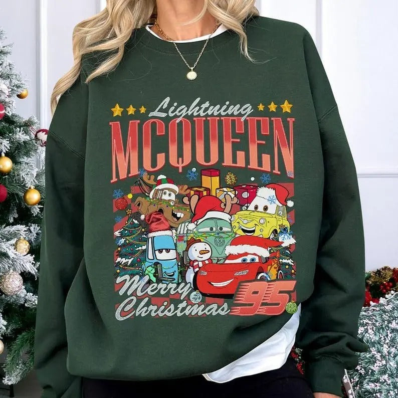 Retro Mc Queen Christmas Shirtm Cars Christmas Shirt, Christmas Shirt, Mc Queen Xmas Shirt, Family Christmas Shirt
