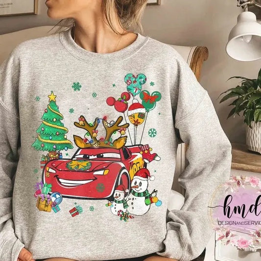 Retro Mc Queen Christmas Shirtm Cars Christmas Shirt, Christmas Shirt, Mc Queen Xmas Shirt, Family Christmas Shirtstyle{n002}4