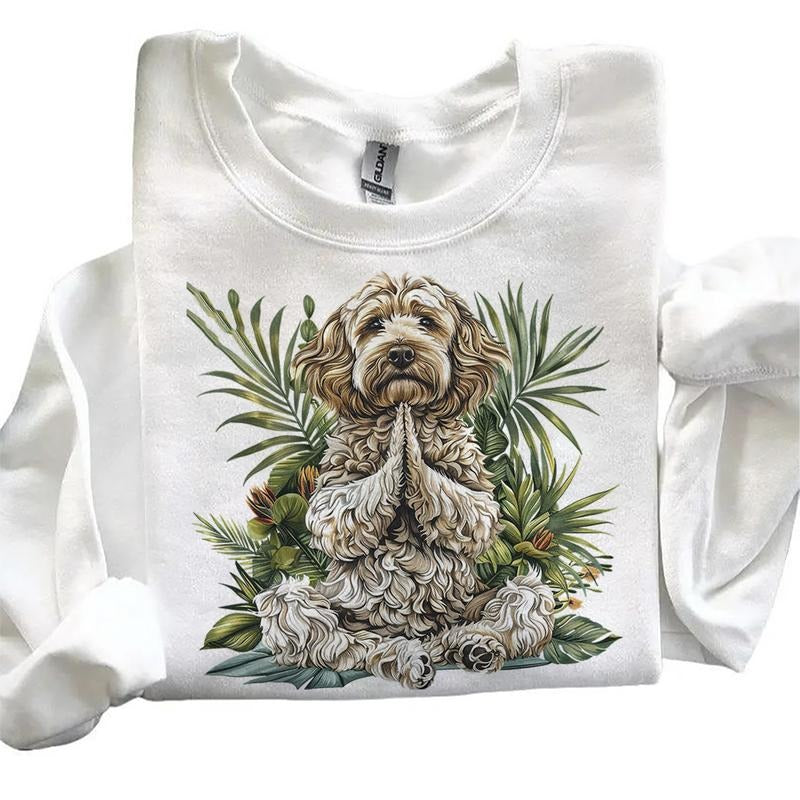 Retro Meditating Dog Yoga Sweatshirts Hoodie 4th of July Cute T-shirt Hunting Season Unisex 1 Cotton Womenswear