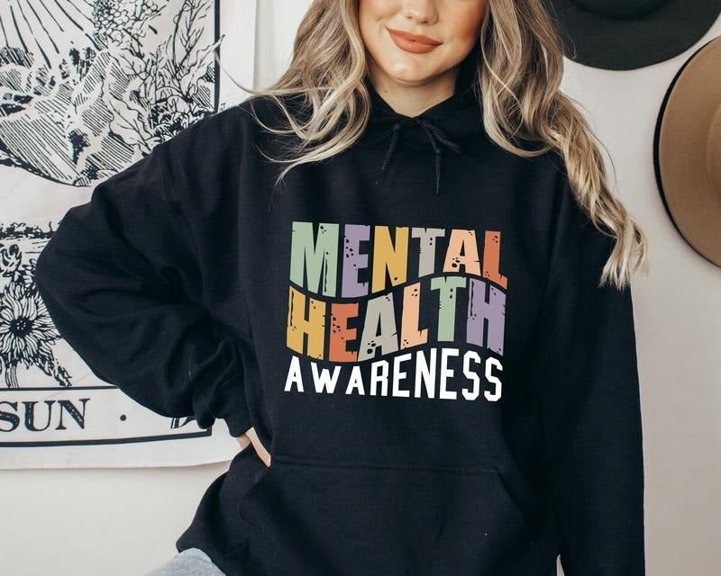Retro Mental Health Awareness Sweatshirt, Anxiety Hoodie, Therapist Gift Sweatshirt, Psychology Lover Sweatshirt, School Psychologist Hoodie.