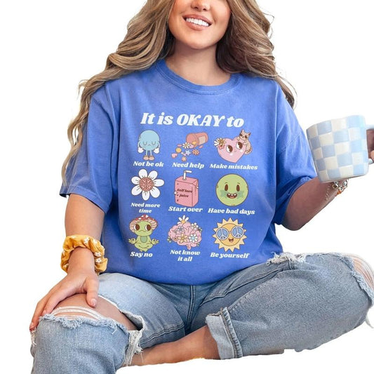 Retro Mental Health T Shirt, Cute Anxiety Shirt, Self Care Crewneck, Therapist Gifts, Frog Shirt, Unisex T-Shirt, Gifts For Adult Women Men, Short Sleeve Tee Shirt, Gifts For Birthday Mothers Day Christmas
