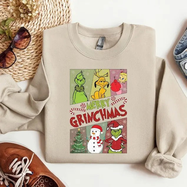 Retro Merry Griiinchmas Sweatshirt, Vintage Griiinchmas Christmas Shirt, Griiinchmas Shirt, University Christmas, Merry Christmas  T-shirt, sweater and Hoodie