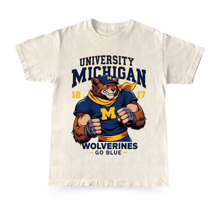 Retro Michigan Football Cotton T-Shirt Unisex Design