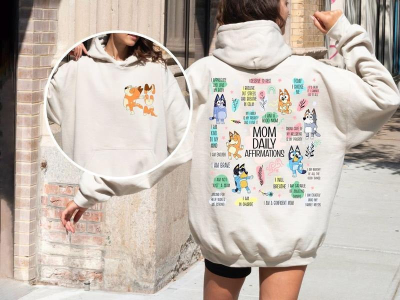 Retro Mom Bluey Shirt, Mom Daily Affirmation Shirt, Retro Chilli Heeler Sweatshirt, Mom Bluey Shirt, Mama Sweatshirt, Mum Crewneck, Mother's Day Gift Shirt