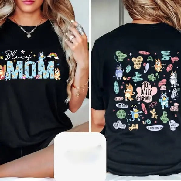 Retro Mom Bluey Shirt, Retro Chilli Heeler Shirt, Mom Bluey Shirt, Mom Daily Affirmation Shirt, Mama Shirt, Chilli Heeler Bluey Family Shirt, Bluey Mom Shirt, Bluey Mum Gift, In My Mom Era