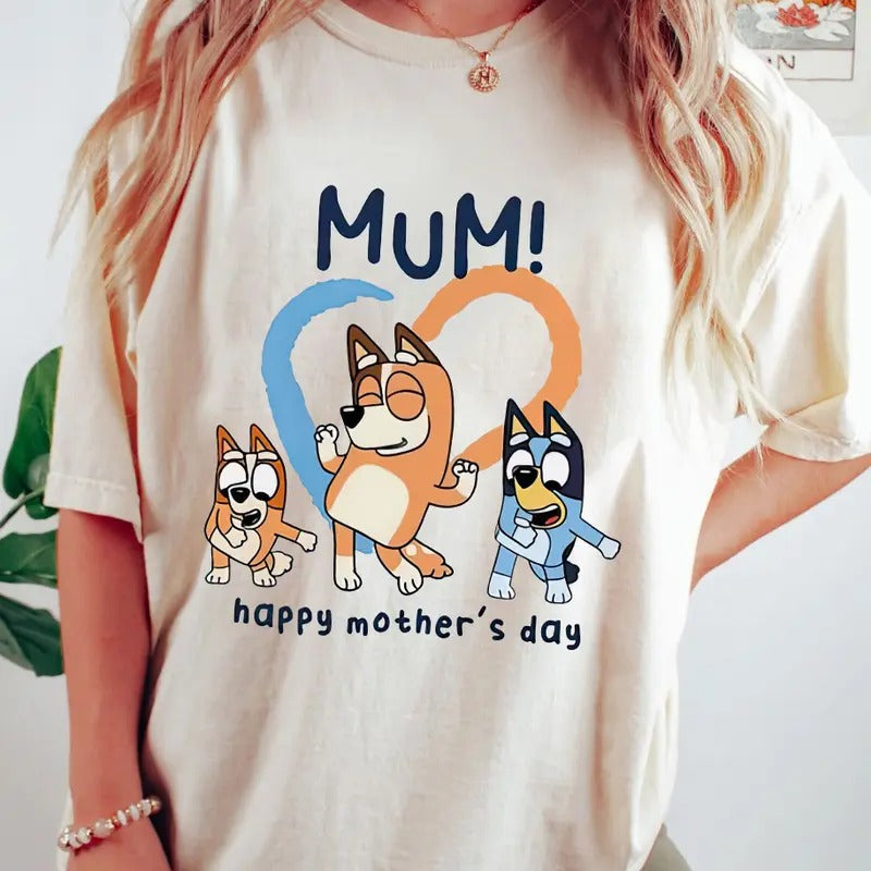 Retro Mom Blueyyy Shirt, Blueyy Mom Life Sweatshirt, Funny Mom T- Shirt, Mother Day BBlueyy Shirtstyle{n002}2