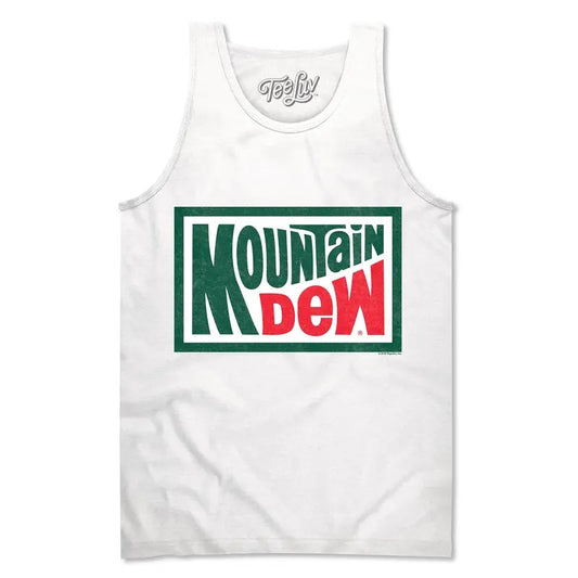 Retro Mountain Dew Logo Tank Top - White