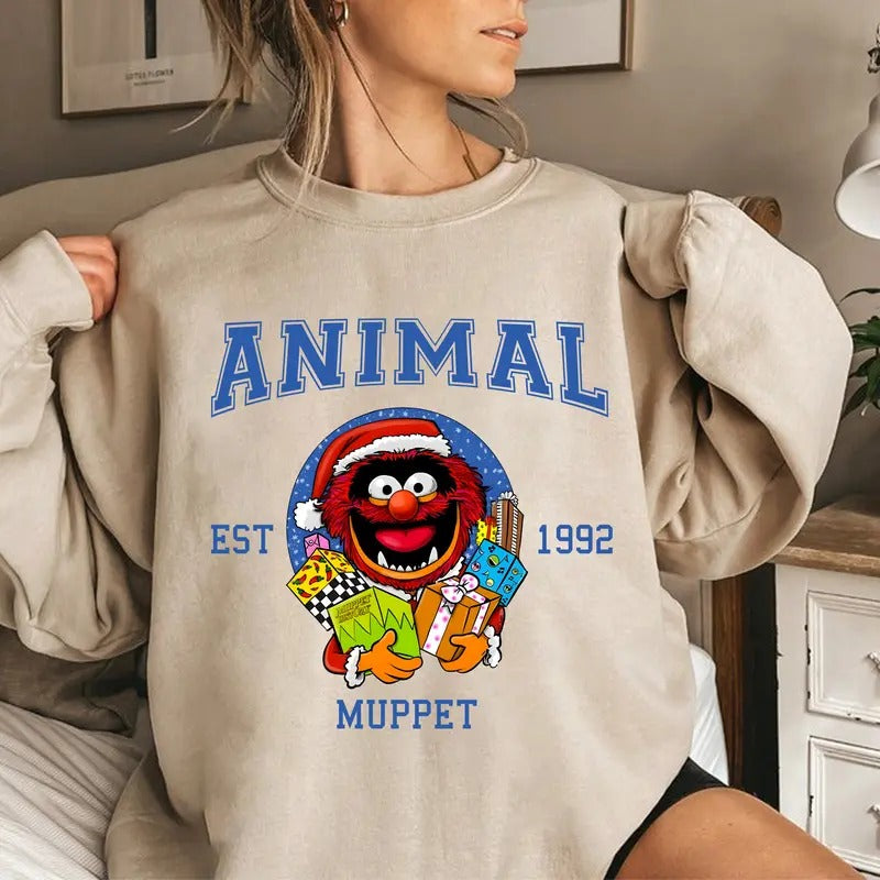 Retro Muppet Christmas Carol Shirt, Animal EST 1992 Shirt, Muppet Lovers Sweatshirt, Christmas Movie Tee Shirt, Xmas Holiday Shirt