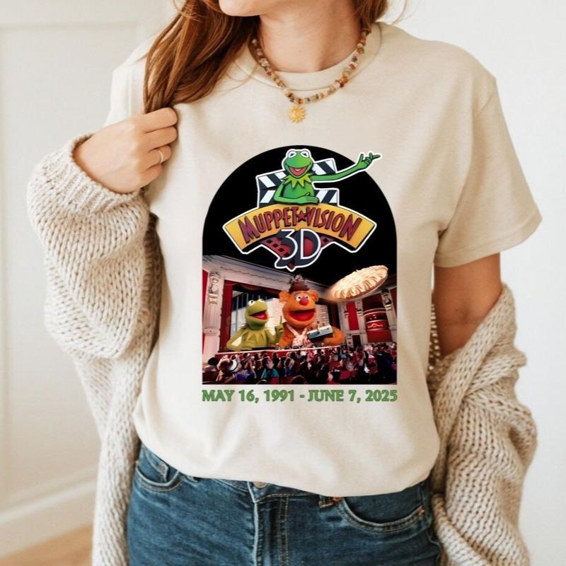 Retro Muppet Vision 3D Tribute Shirt, Muppets Lovers Sweatshirt, Nostalgic Clothing, Celebration of Kermit And Friends Shirt
