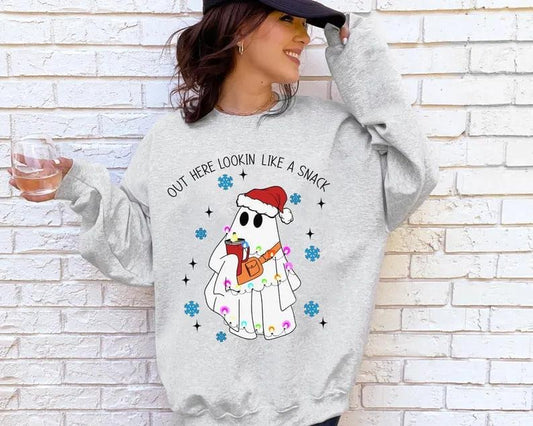 Retro Out Here Lookin Like A Snack Sweatshirt, Boujee Christmas Tree Shirt, Funny Christmas Shirt, Xmas Party Shirt, Christmas Cake Tee