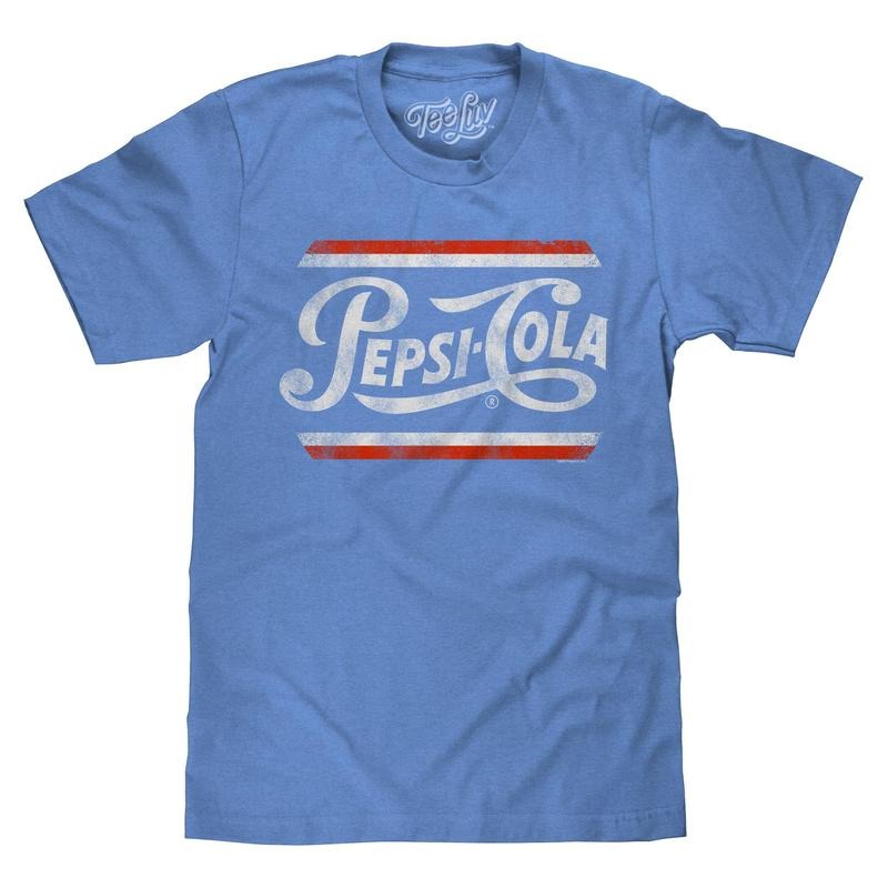 Retro Pepsi Cola Logo T-Shirt - Light Blue