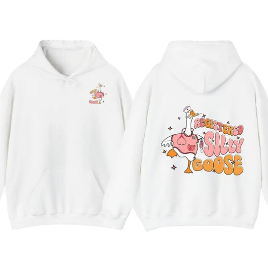 Retro Pink Nurse Silly Goose T-Shirt Hoodie, Funny Nursing Student Shirt, Nurse Appreciation Shirt, Pediatric Nurse, Silly Goose Lover Gift, Shirt For Men And Women Casual Crewneck Cotton Fit, T-shirt,