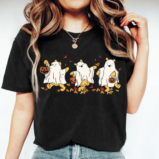 Retro Pooh Ghost Halloween Shirt, Winnie The Pooh Halloween Shirts, Spooky Season Shirt, Pooh TShirt, Cute Fall TShirt, Halloween Women's Shirt