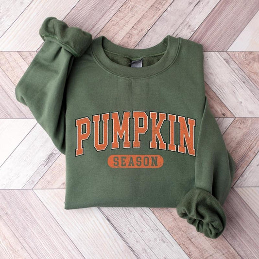 Retro Pumpkin Season Crewneck Sweatshirt, Happy Thanksgiving Festival Sweater, Fall Autumn Cozy Pullover Sweatshirt