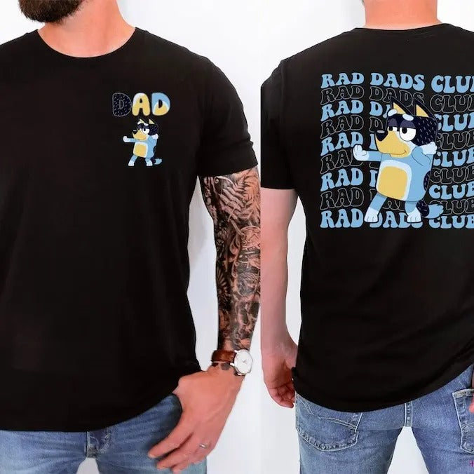 Retro Rad Dads Club Bluey Shirt, Bluey Cool Dads Club Shirt, Retro Bandit Heeler Shirt, Father's Day T-Shirt, Dad Shirt, Bluey Family Shirt