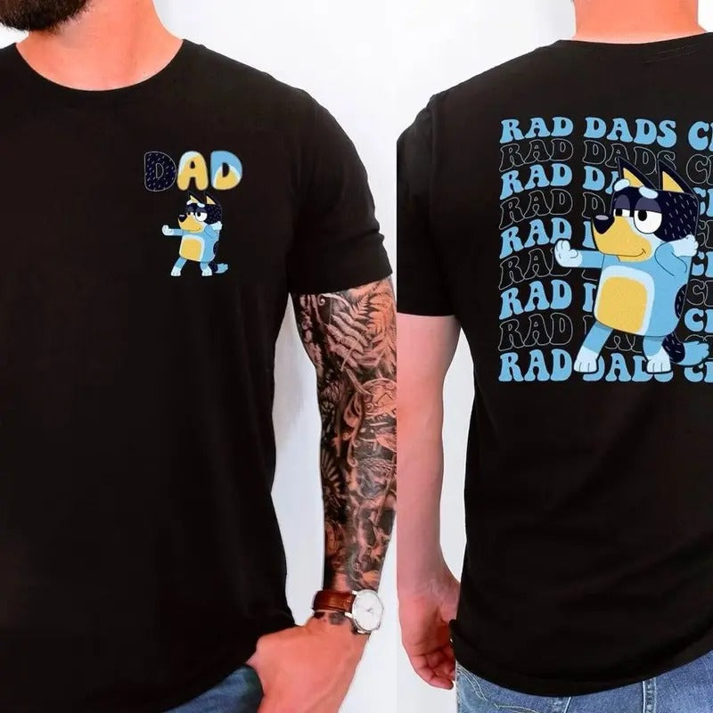 Retro Rad Dads Club Bluey Shirt, Bluey Cool Dads Club Sweatshirt, Retro Bandit Heeler Shirt, Father's Day T-Shirt, Dad Shirt, Bluey Family Shirt, Funny Dad Tee