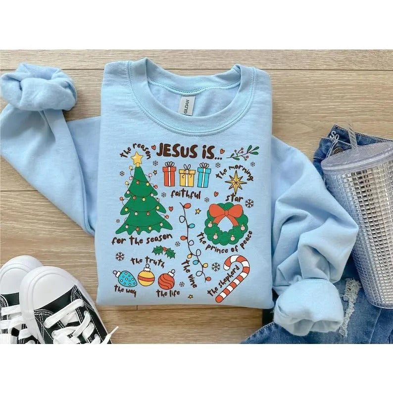 Retro Religious Christmas Sweatshirt, Jesus is the Reason for the Season Sweater, Retro Nativity  T-shirt, sweater and Hoodie