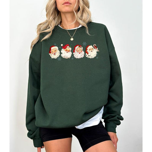 Retro Santa Christmas Sweatshirt, Vintage Santa Claus Crewneck, Christmas Santa Shirt, Santa Sweatshirt, Retro Christmas Holiday Gift Shirt, Xmas Christmas Holiday Shirt, Xmas Shirt