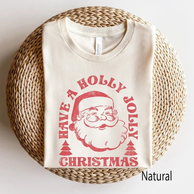Retro Santa Tee, Santa Tee, Vintage Graphic Tee, Merry Christmas Shirt, Vintage Santa Graphic Tee, Classic Christmas, Matching Family Group