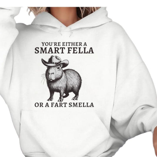 Retro Smart Fella Capybara 90s Sweatshirt, Funny Capybara T Shirt, Retro 90s Shirt, Distressed Hoodie, Unisex Crewneck Pullover Tee, Casual Clothing