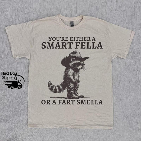 Retro Smart Fella Raccoon 90s Shirt, Funny Raccoon Vintage T-shirt, Vintage 90s Shirt, Washed Shirt, Vintage Distressed Shirt, Funny Gift