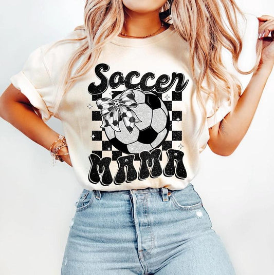 Retro Soccer Bundle T-Shirt, Soccer Mama T-Shirt, Soccer T-Shirt, Soccer Coquette T-Shirt, Game Day Soccer Bow T-Shirt, Checkered Soccer T-Shirtstyle{n002}3