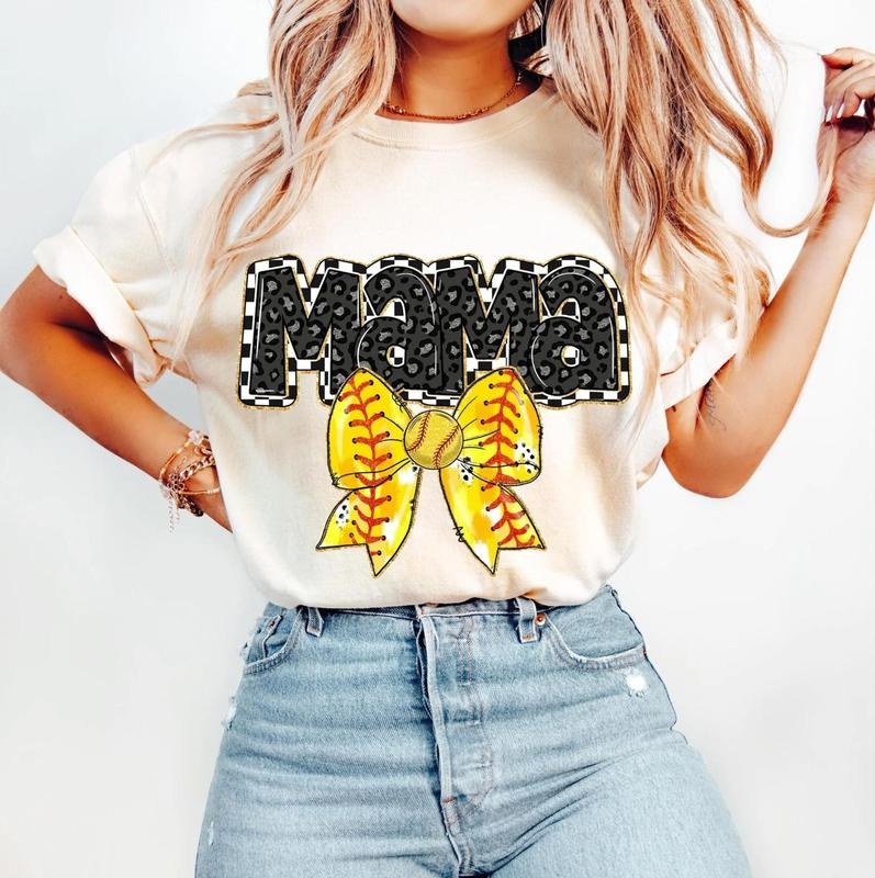 Retro Softball Bundle T-Shirt, Softball Mama T-Shirt, Softball T-Shirt, Softball Coquette T-Shirt, Game Day Softball Bow T-Shirt, Checkered Softball T-Shirtstyle{n002}3